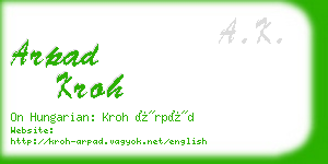 arpad kroh business card